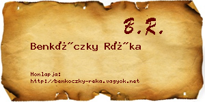Benkóczky Réka névjegykártya